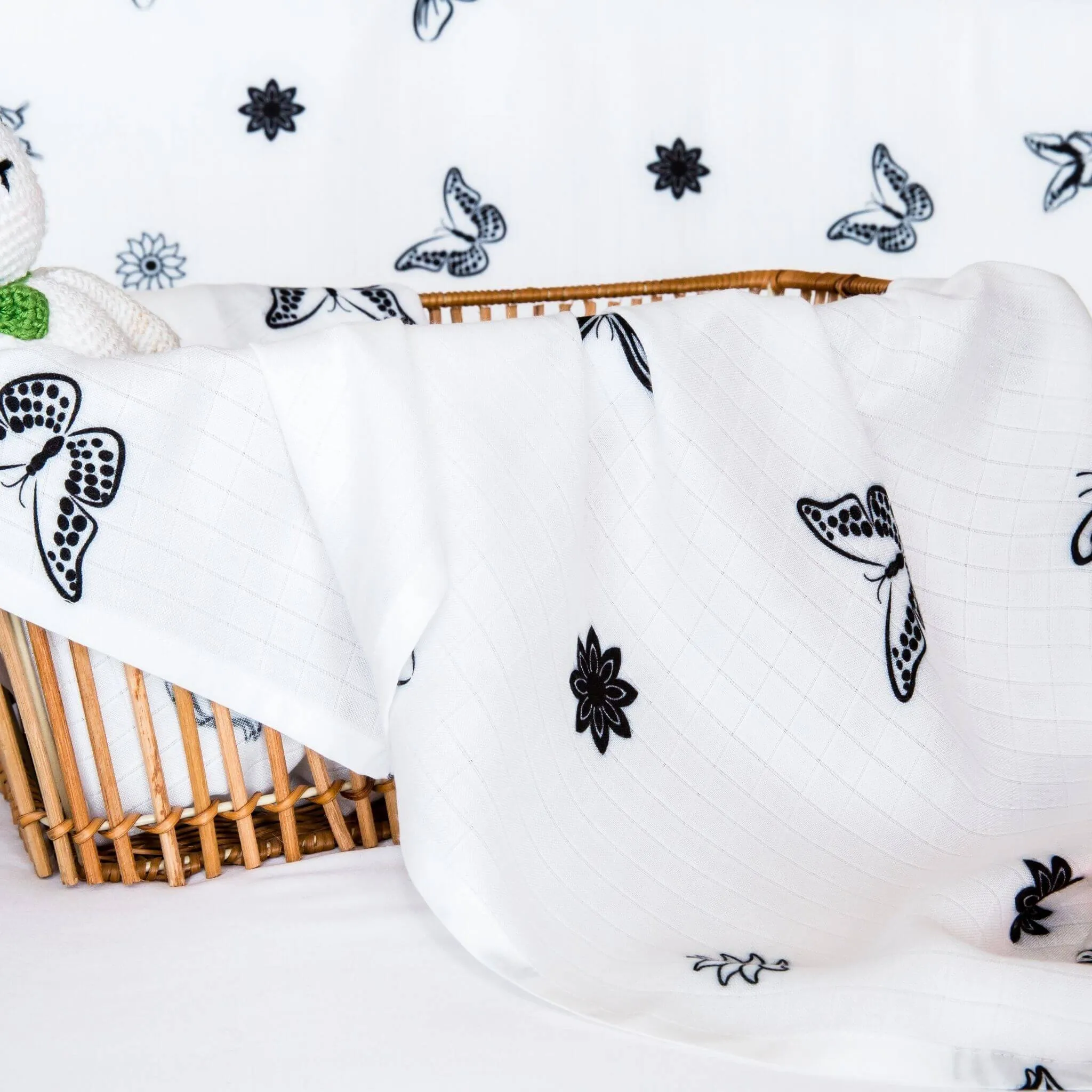 Butterfly Effect Large Bamboo Muslin Swaddle