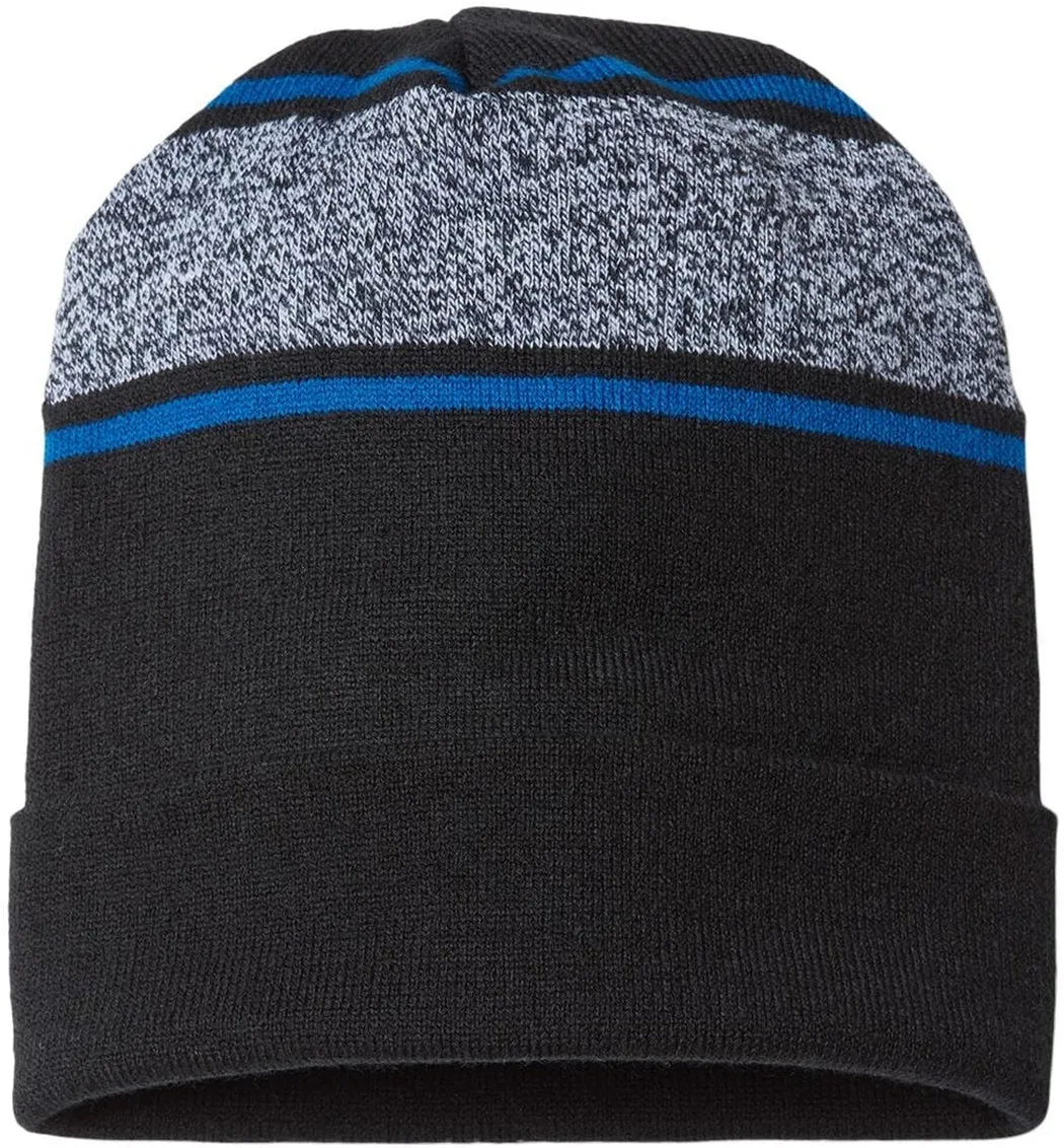 Cap America USA-Made Variegated Striped Cuffed Beanie