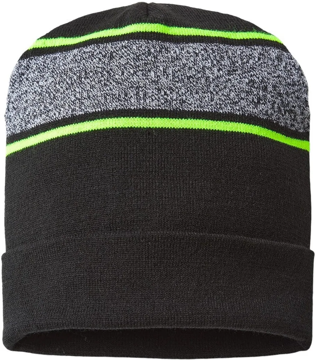 Cap America USA-Made Variegated Striped Cuffed Beanie