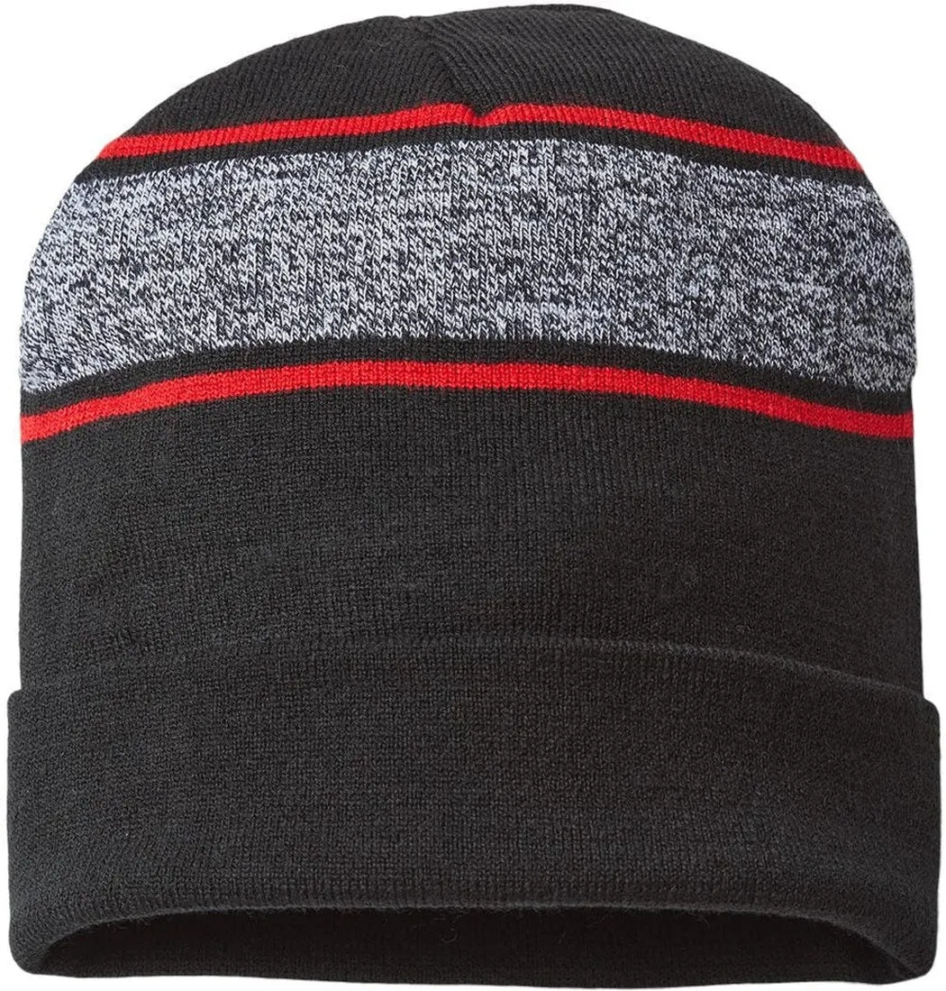 Cap America USA-Made Variegated Striped Cuffed Beanie