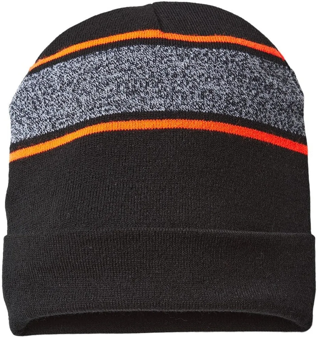 Cap America USA-Made Variegated Striped Cuffed Beanie