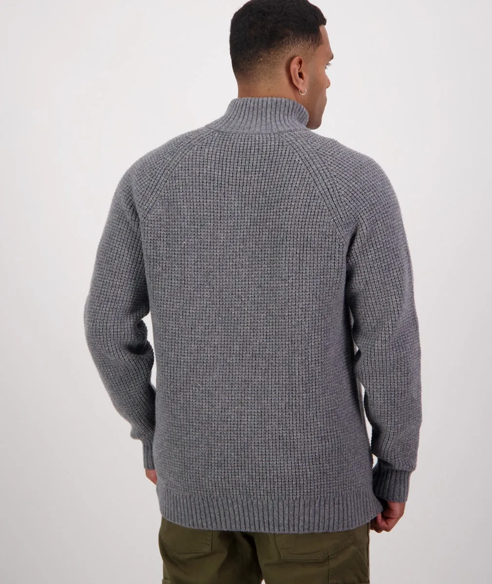 Chalky Island Waffle Jumper - Grey Marle