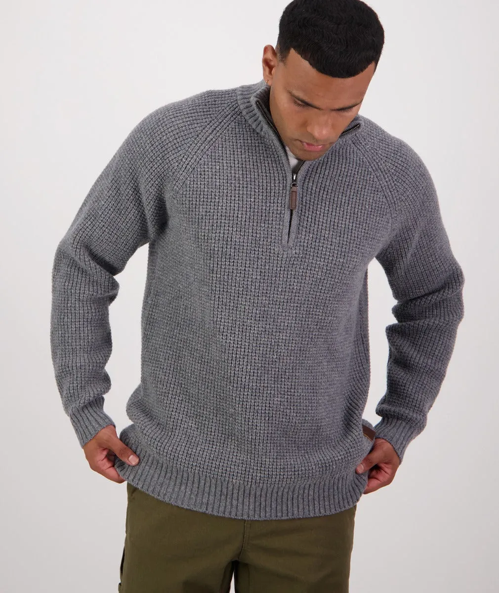 Chalky Island Waffle Jumper - Grey Marle