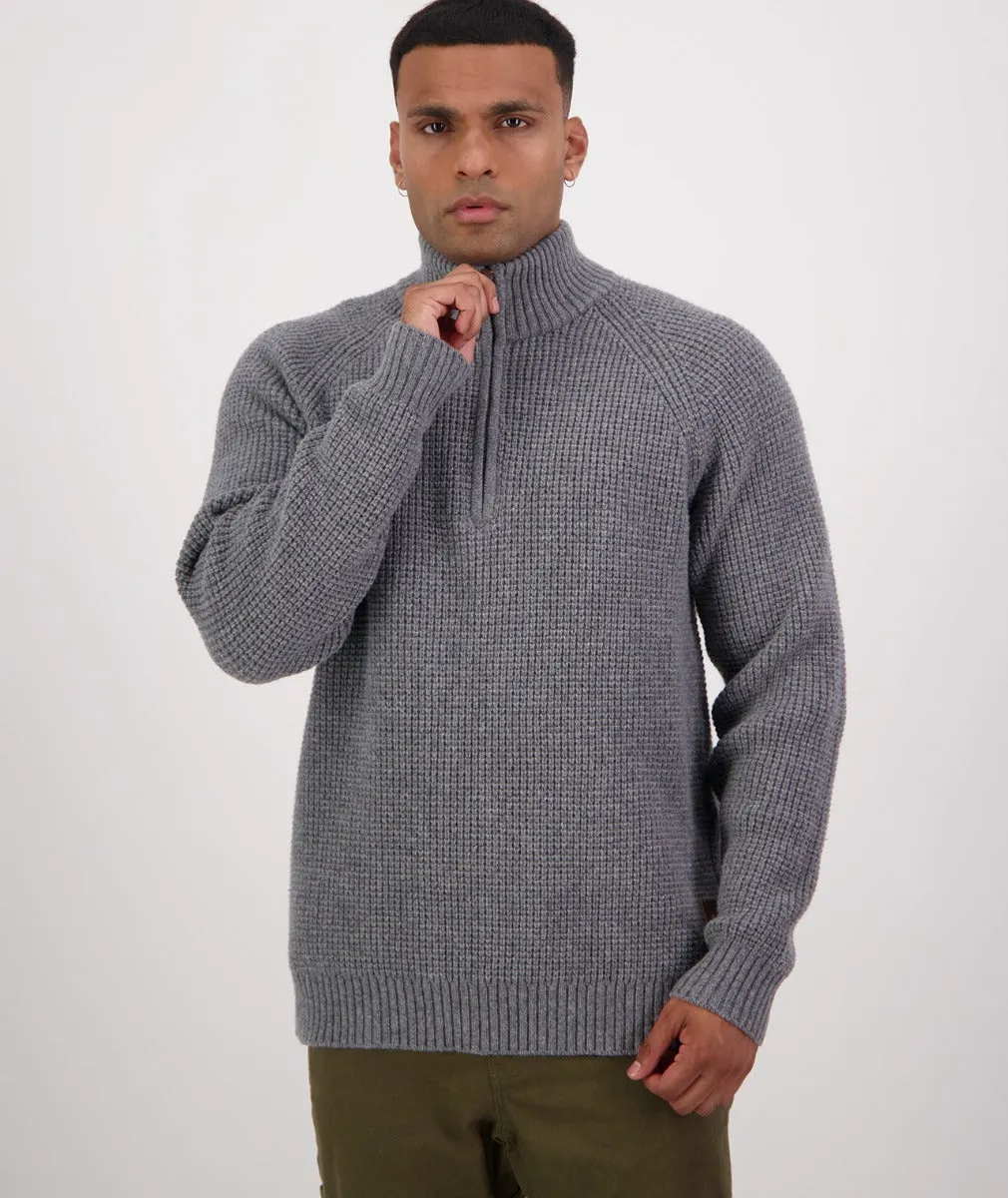 Chalky Island Waffle Jumper - Grey Marle