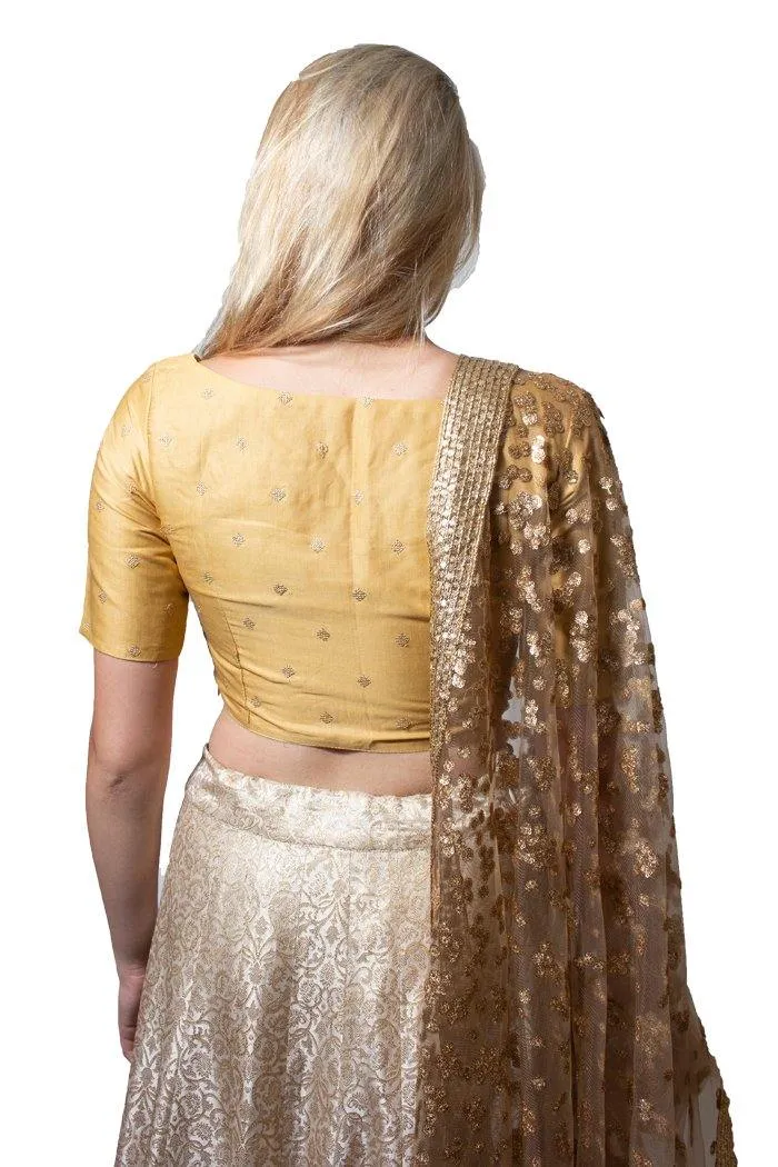 Champagne and Ivory Beige Lehenga Choli- Clearance