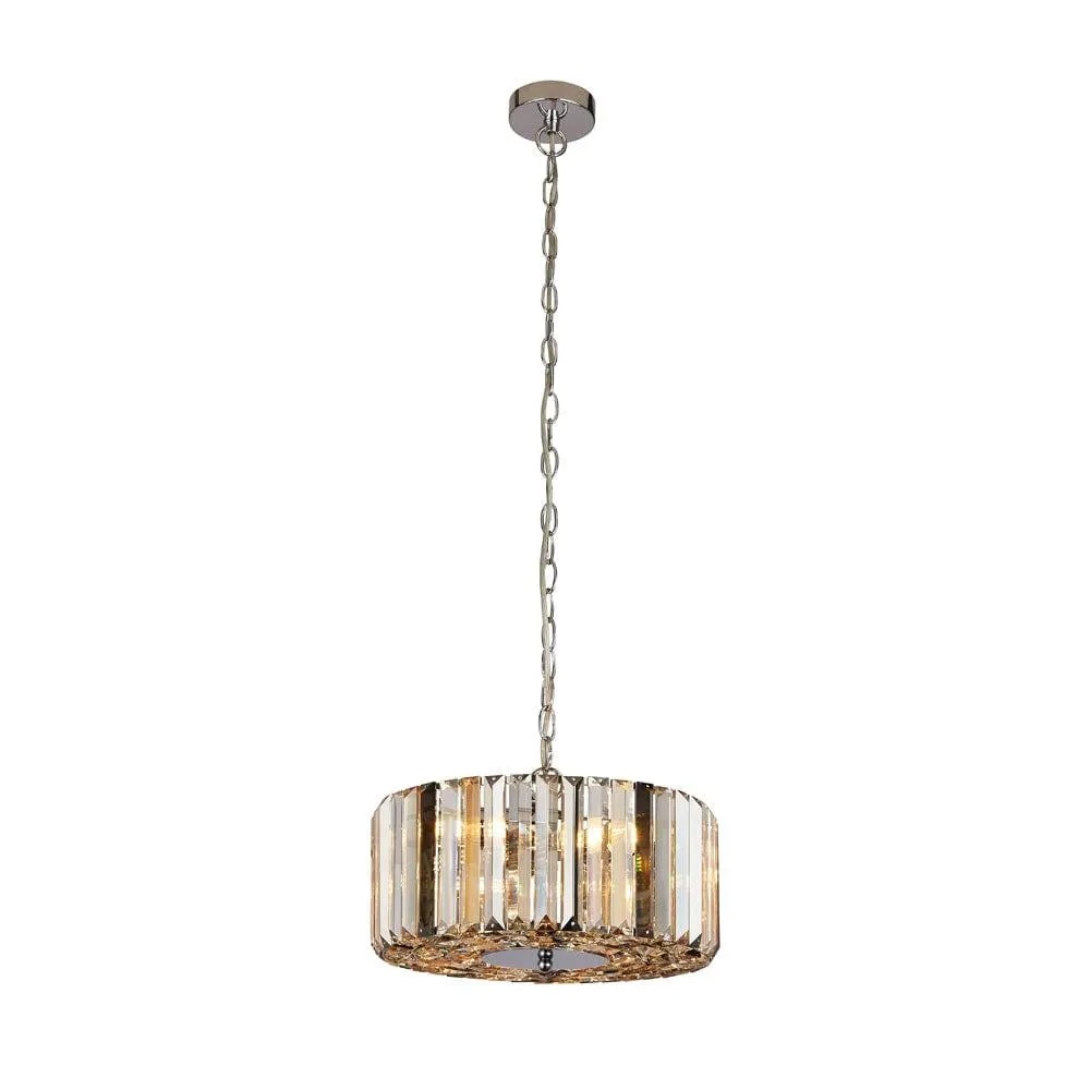 Chapeau 3 Light Chrome Pendant - Glass Crystals