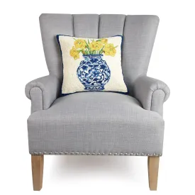 Chinoiserie Accent Pillow - Daffodil Pillow