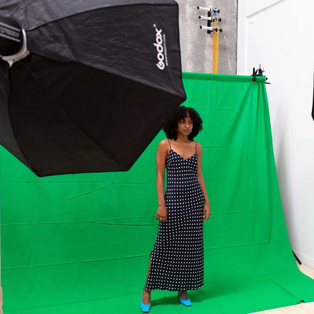 Chroma Key Green Screen 3m x 3m Cotton Muslin Studio Backdrop