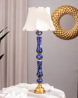 'Chrysanthemum' Ming Pillar Table Lamp