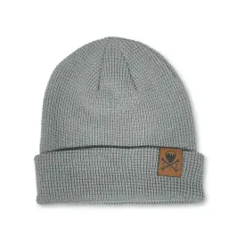 CLE Logo Waffle Knit Beanie - Steel Grey