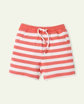 Coral Striped Shorts