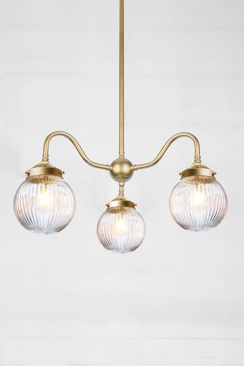 Dakota Reeded Glass Gooseneck Chandelier