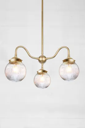 Dakota Reeded Glass Gooseneck Chandelier