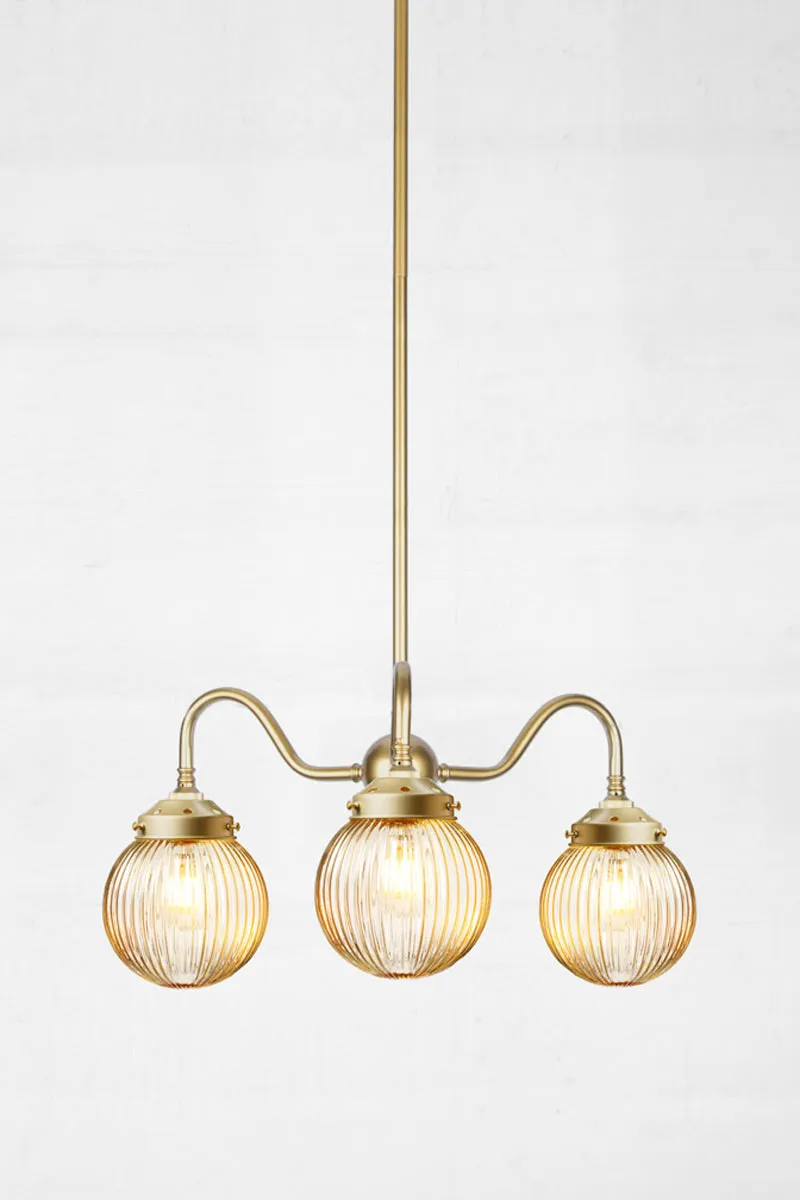 Dakota Reeded Glass Gooseneck Chandelier