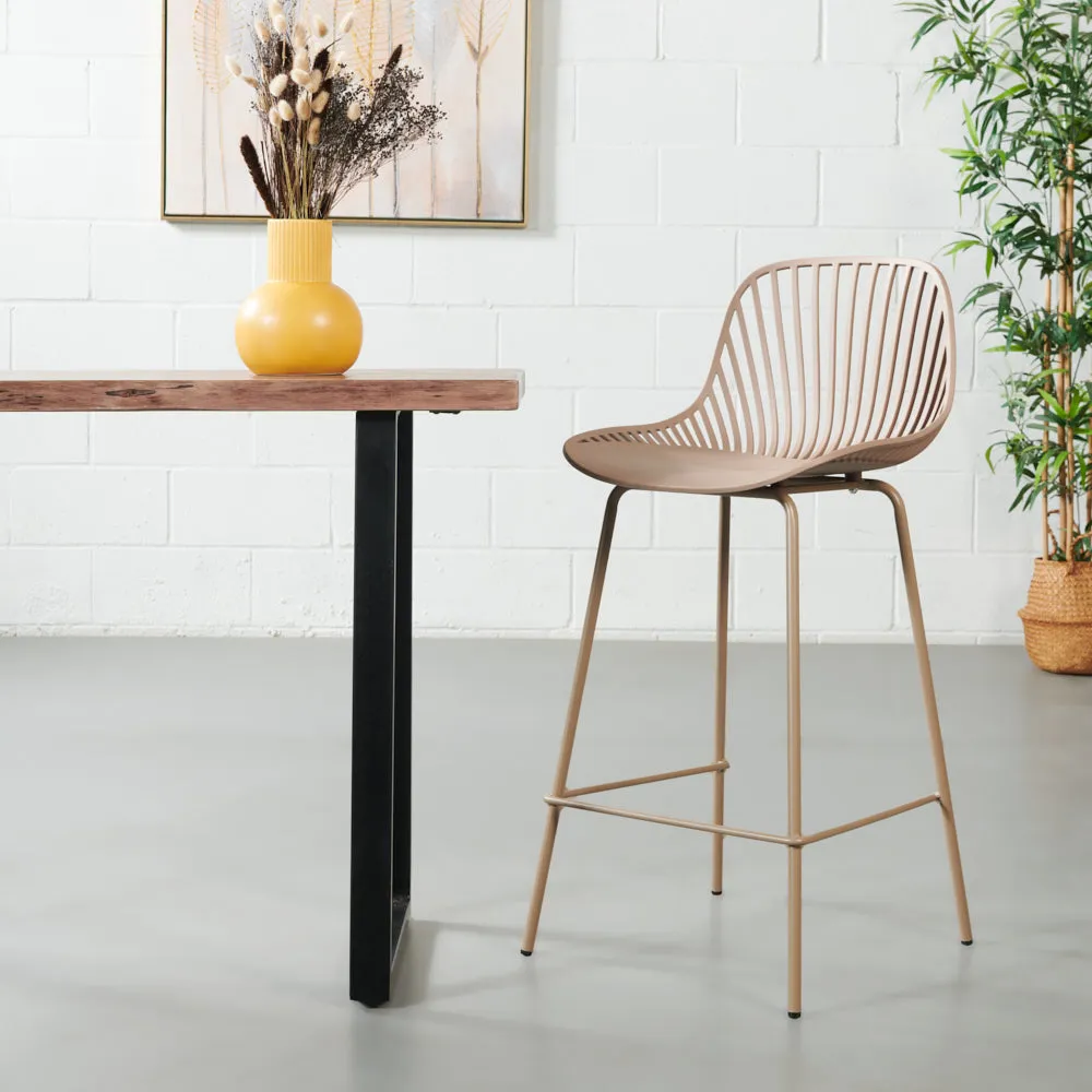 Stylish Brown Adjustable Counter Stool with Comfortable Cushioned Seat