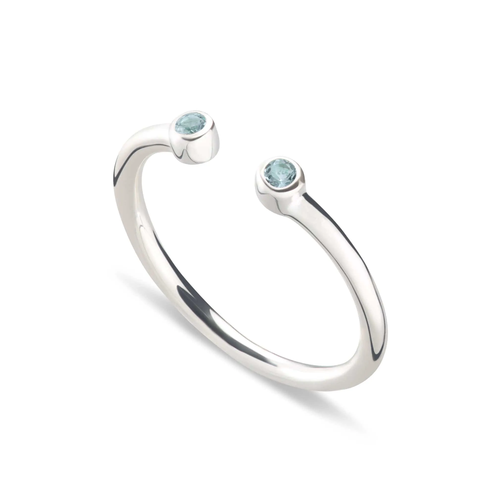 December Birthstone Open Style Ring, Blue Topaz