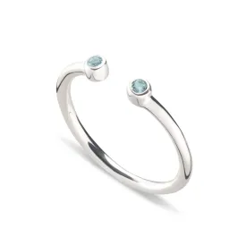 December Birthstone Open Style Ring, Blue Topaz