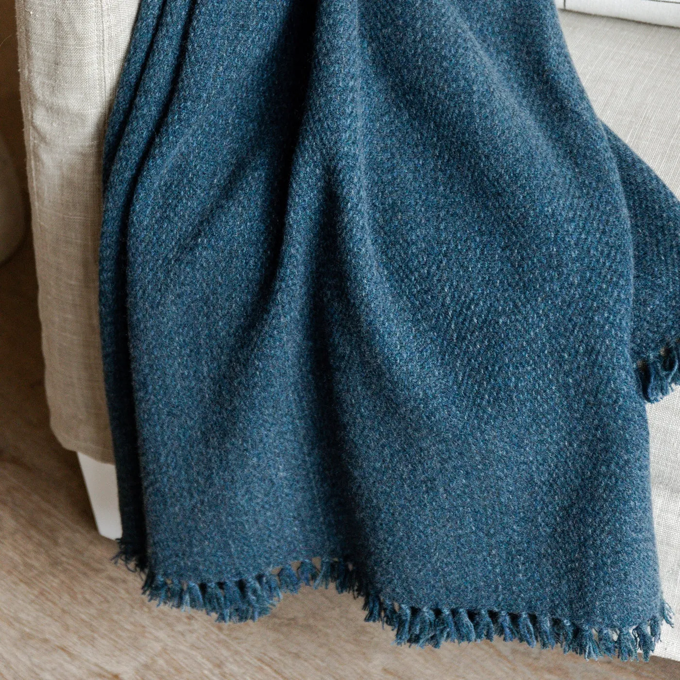 Deep Sea Lagoon Handwoven Cashmere Throw