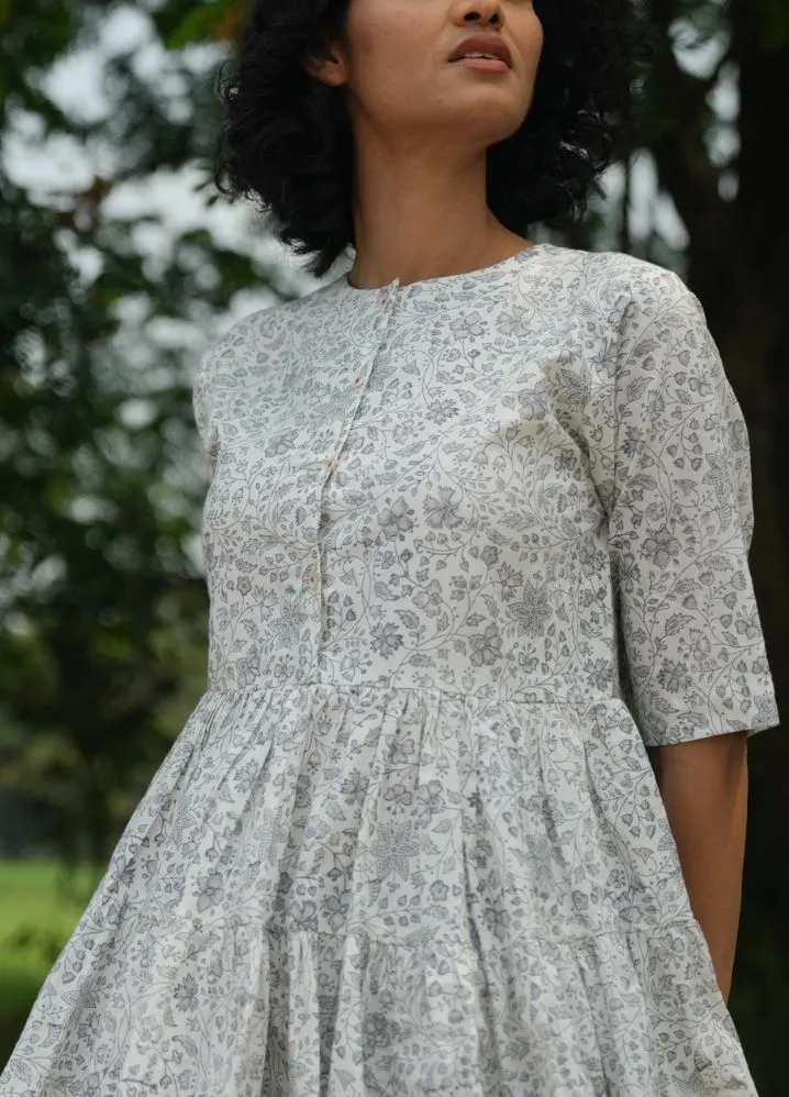 Dewdrop Grey Floral Top