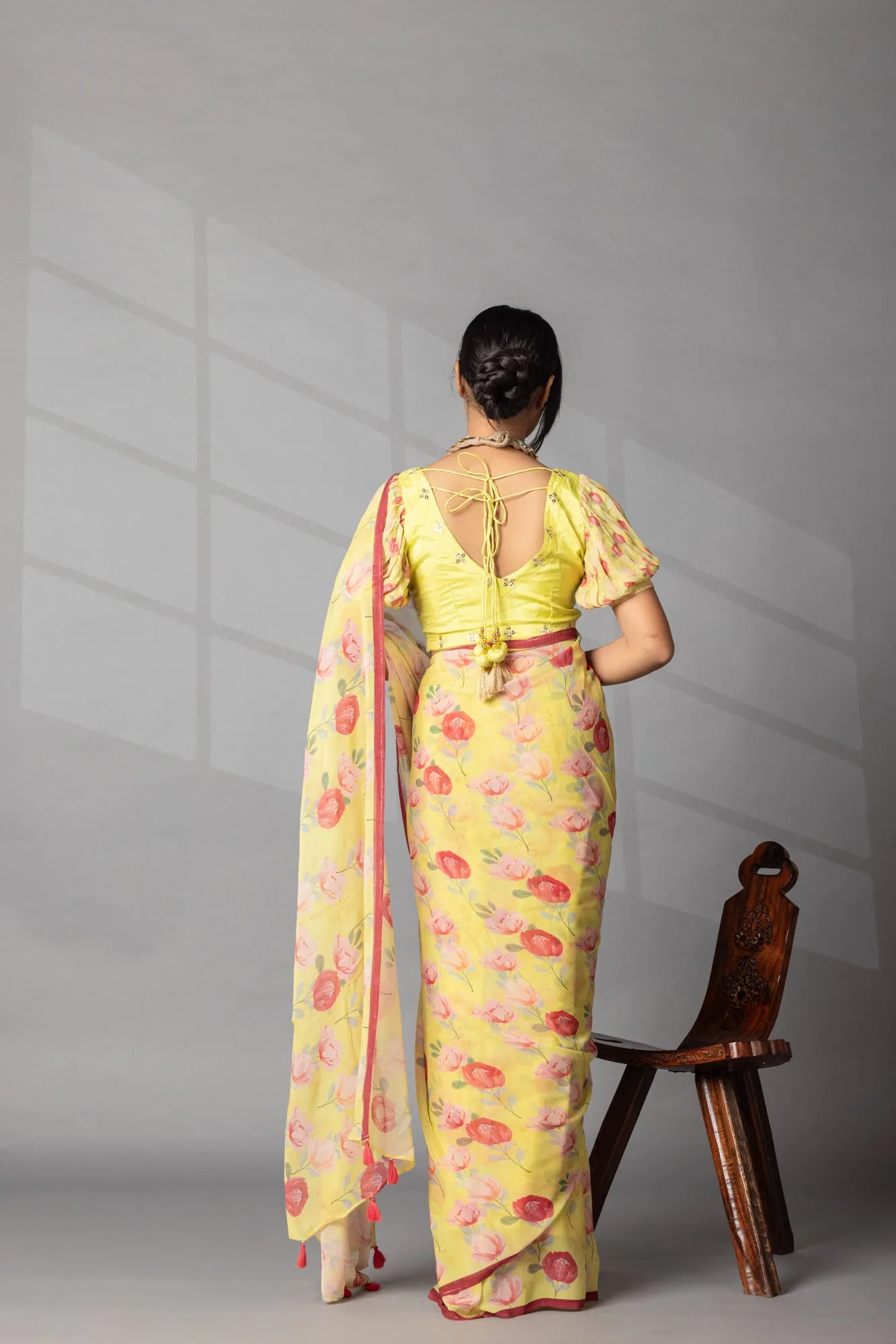 Digital Floral Print Georgette Saree