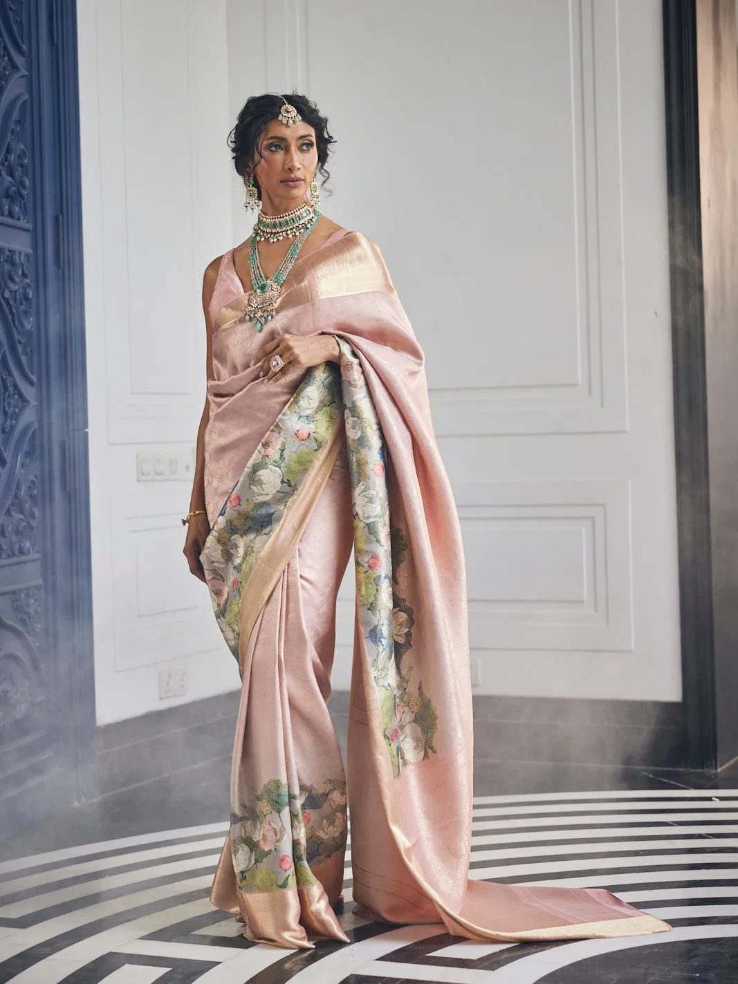 Digital Floral Printed Handloom Saree