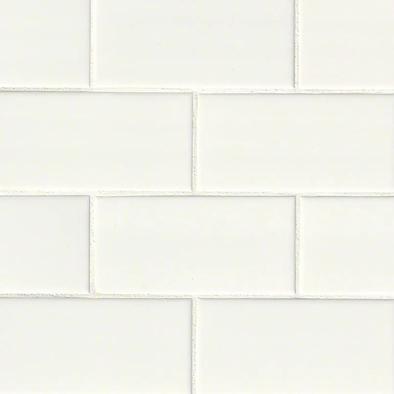 Domino Ceramic Tile Collection White Subway Tile - 3"x6"