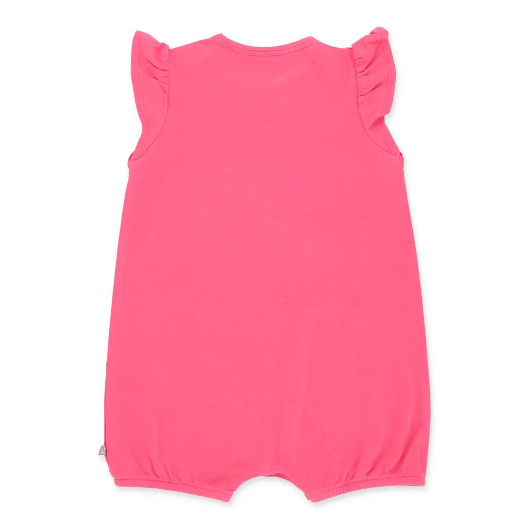 Sure! Heres an optimized title for the product:

Pink Bamboo Fluttersleeve Playsuit - Duckies Day Off Collection