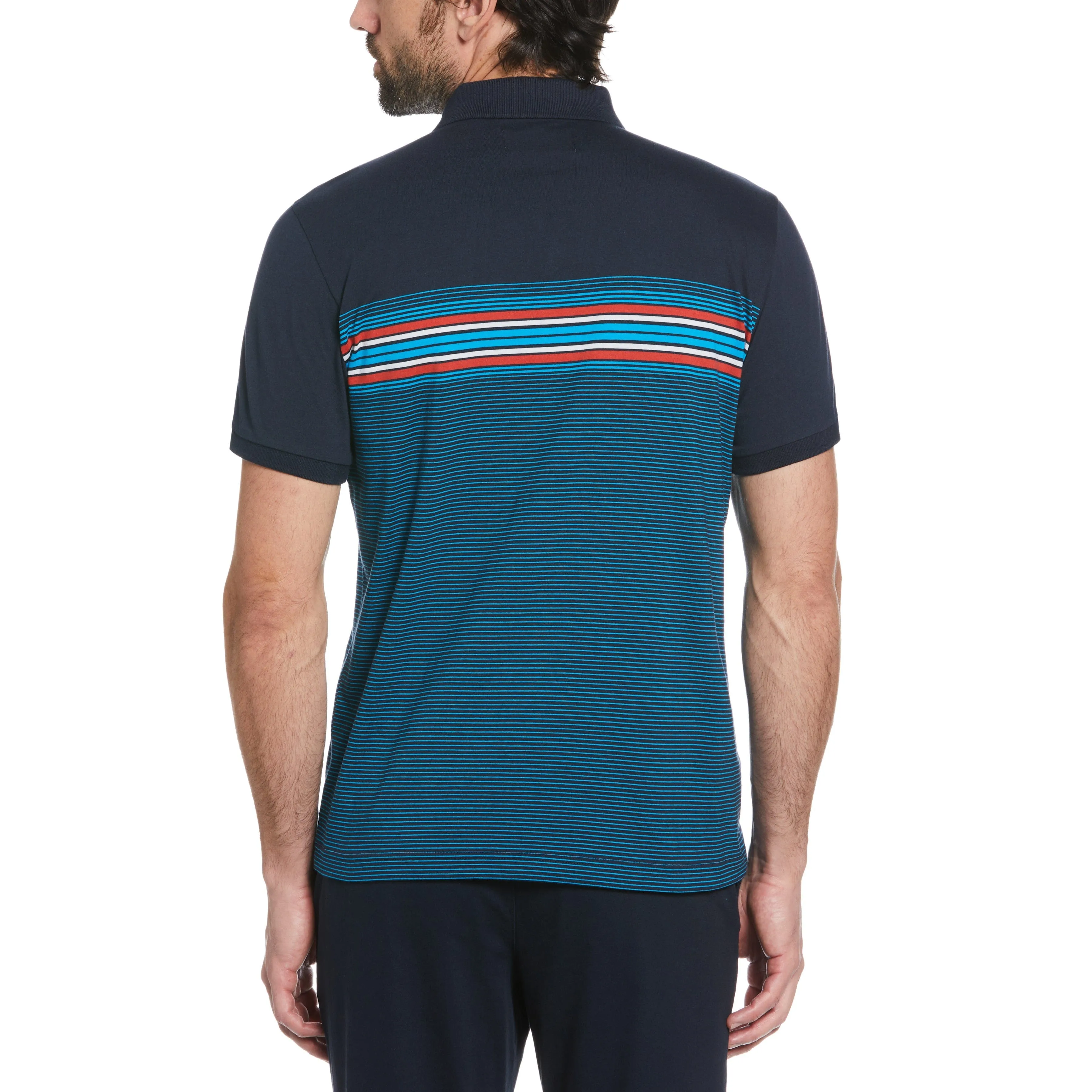 Engineered Stripe Print Polo