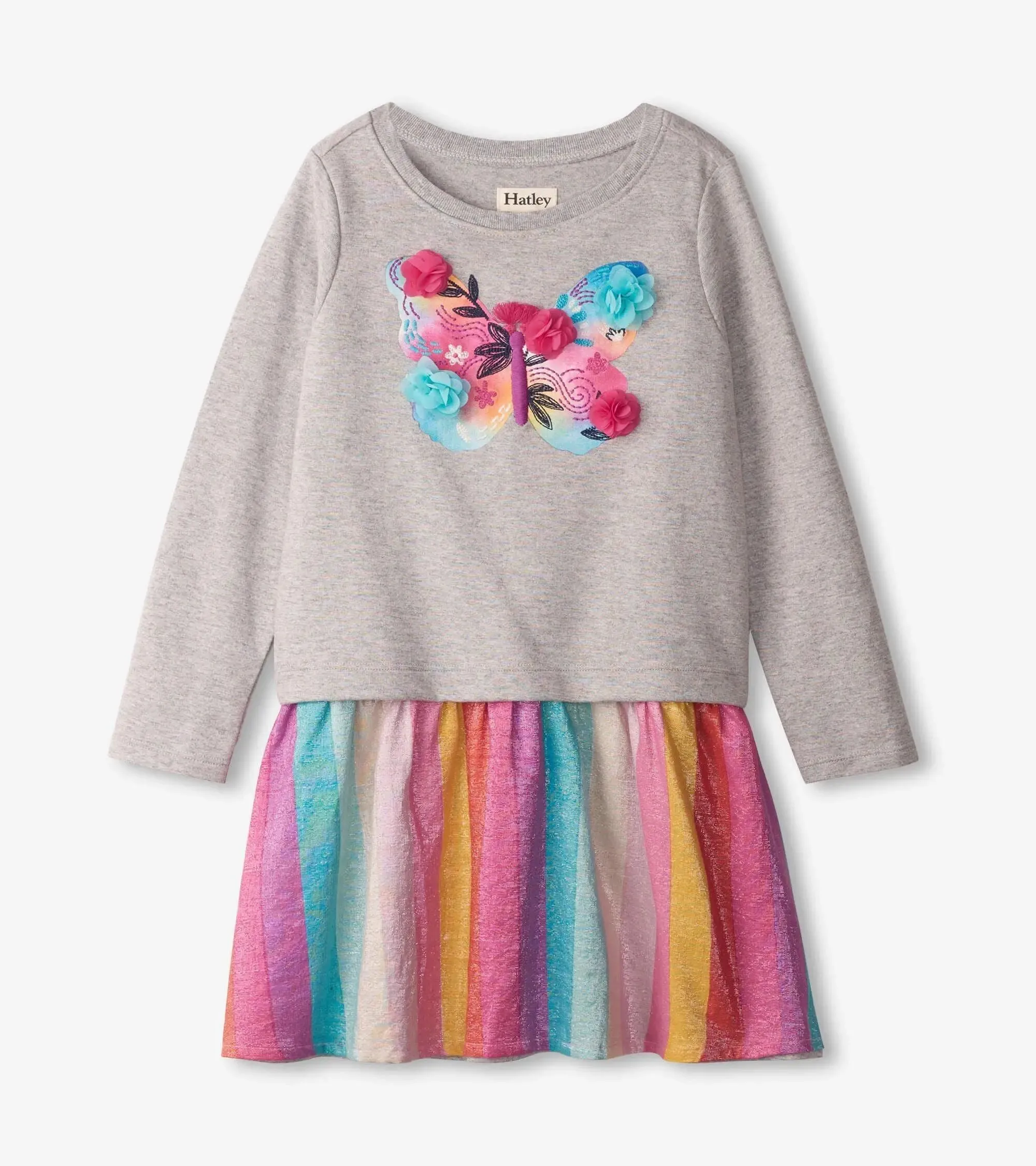 Floral Butterfly Metallic Drop Waist Dress | Hatley