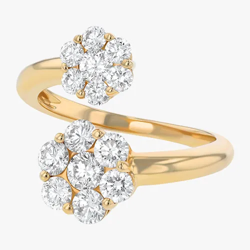 Floral Diamond Cluster Ring