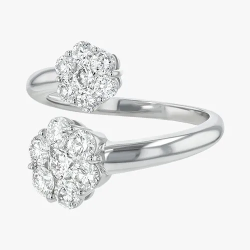 Floral Diamond Cluster Ring