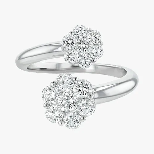 Floral Diamond Cluster Ring