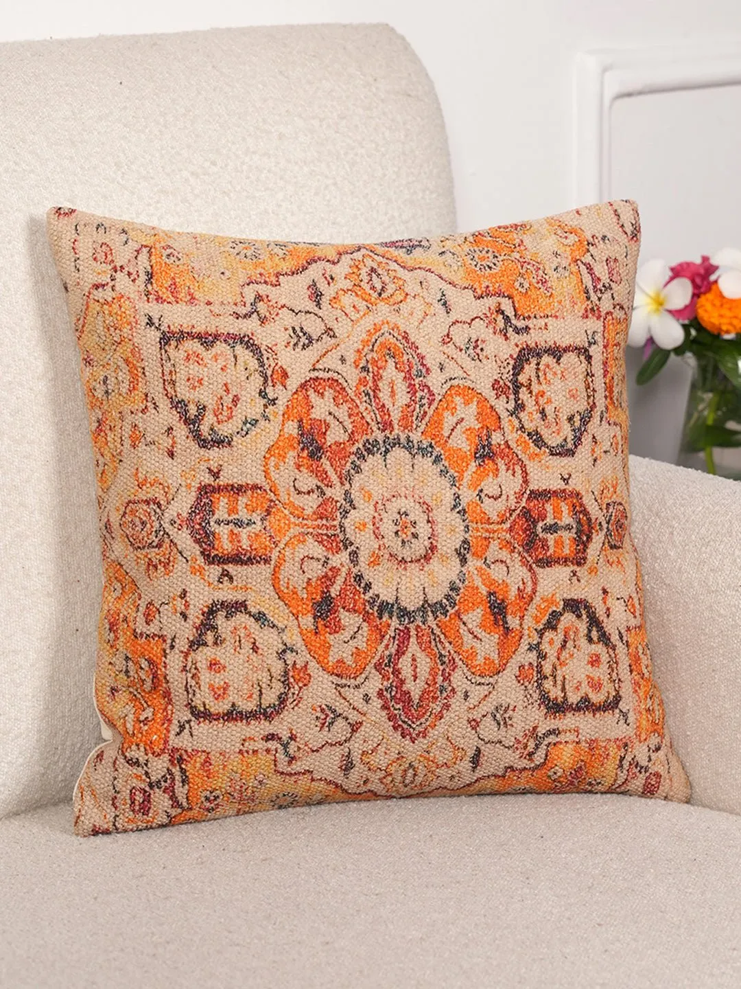 FLORAL  - DIGITAL PRINTED SQUARE CUSHION COVER