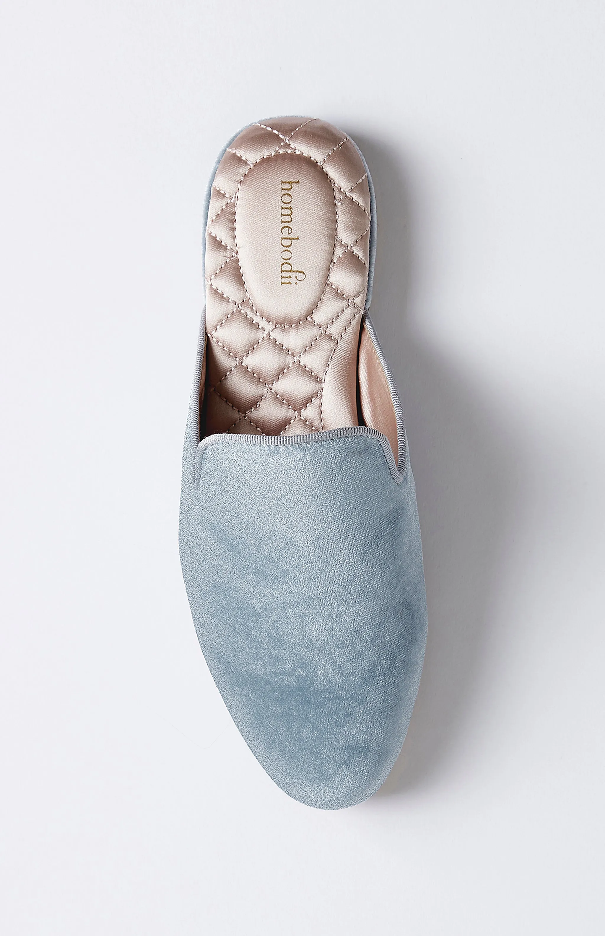 Florence Luxury Velvet Slipper - Eggshell Blue