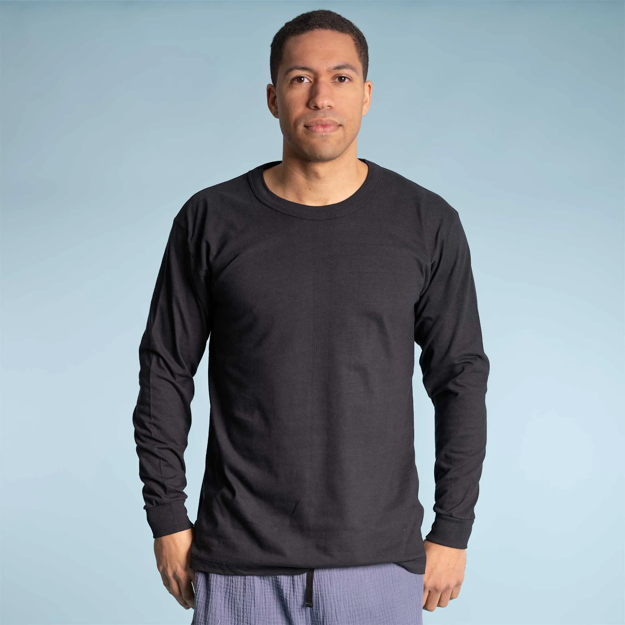 FRISCO 100% Organic Cotton Long-Sleeve T-shirt (Grown & Made in USA) (Unisex) (Elastic-free, Latex-free)