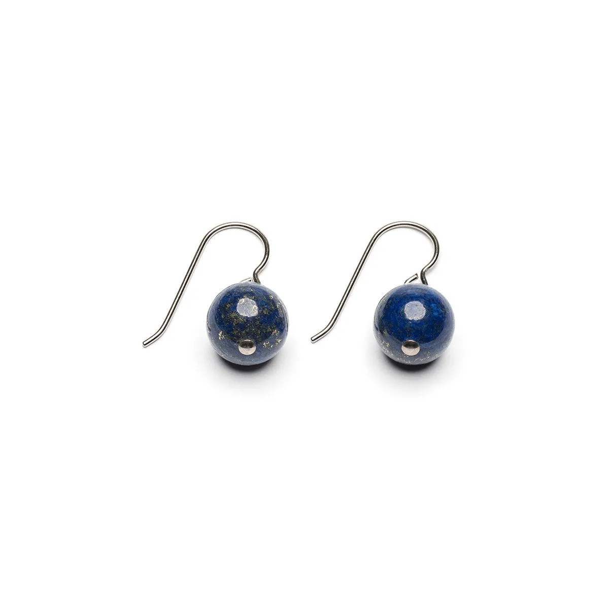 Genuine Lapis Niobium French Hook Earrings