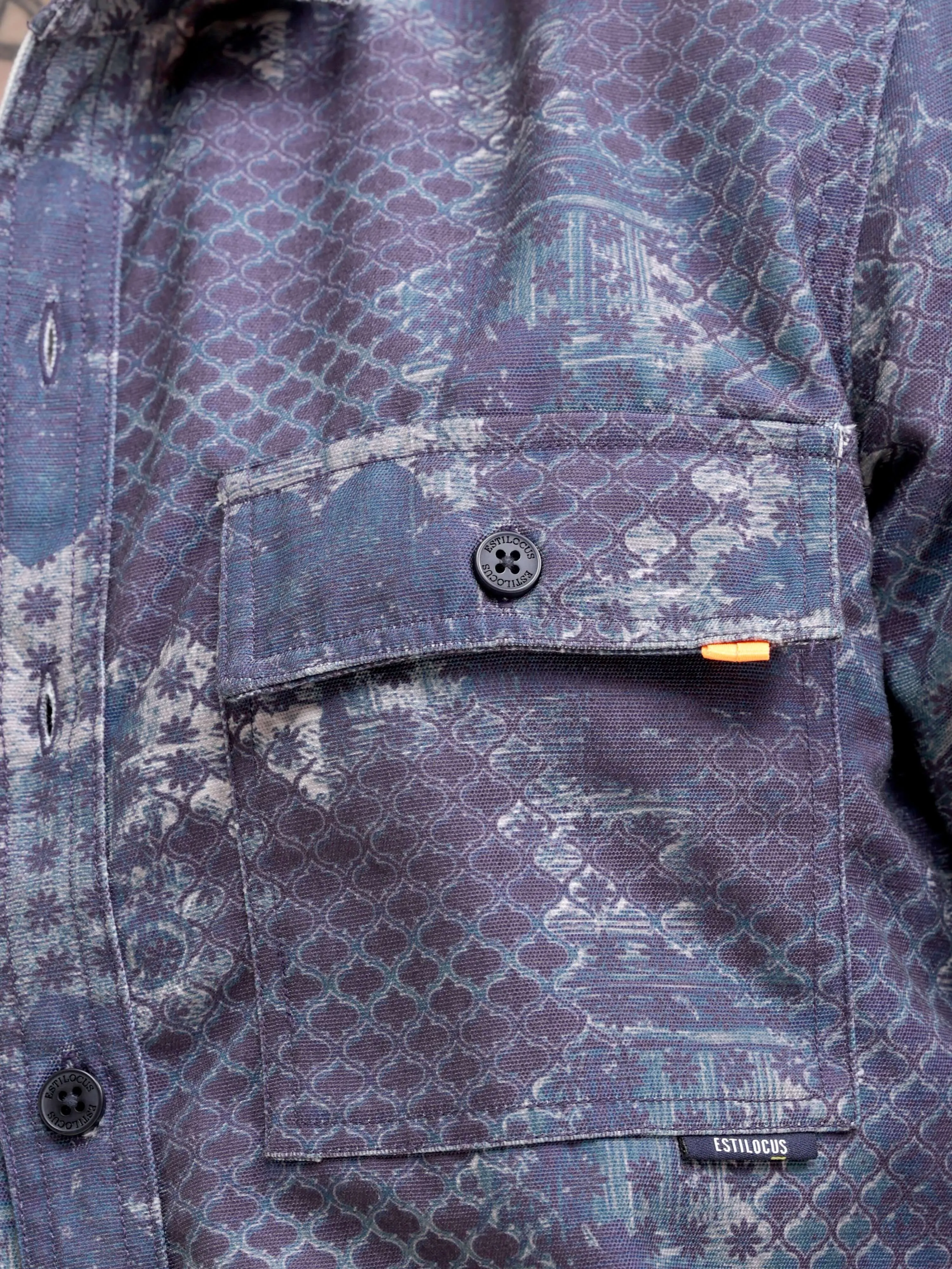 Geometric abstract indigo Overshirt