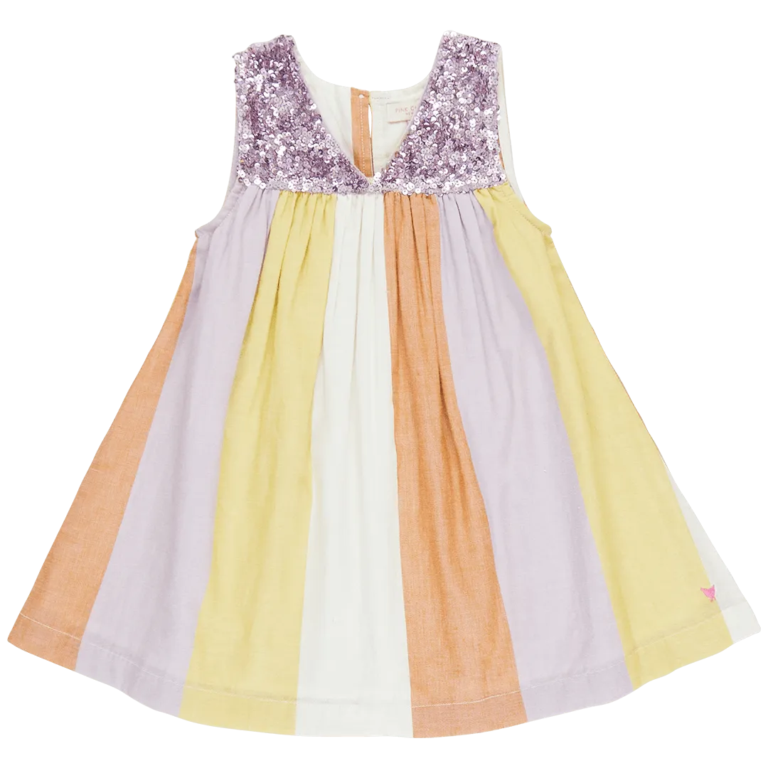 Girls Courtney Dress - Desert Stripe