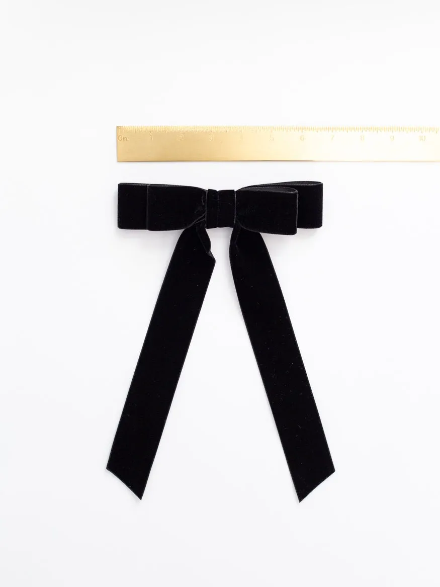 Grace & Grandeur - Judy Long Bow Barette Black