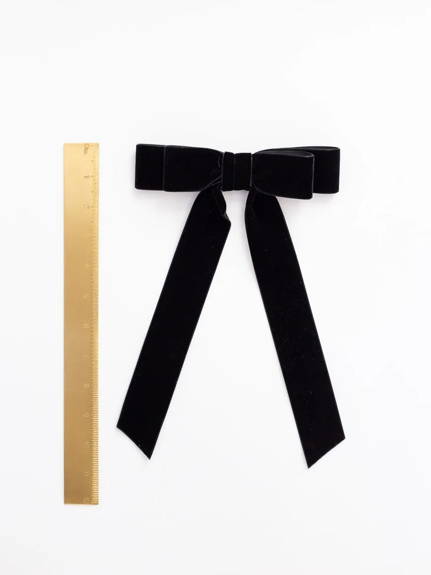 Grace & Grandeur - Judy Long Bow Barette Black