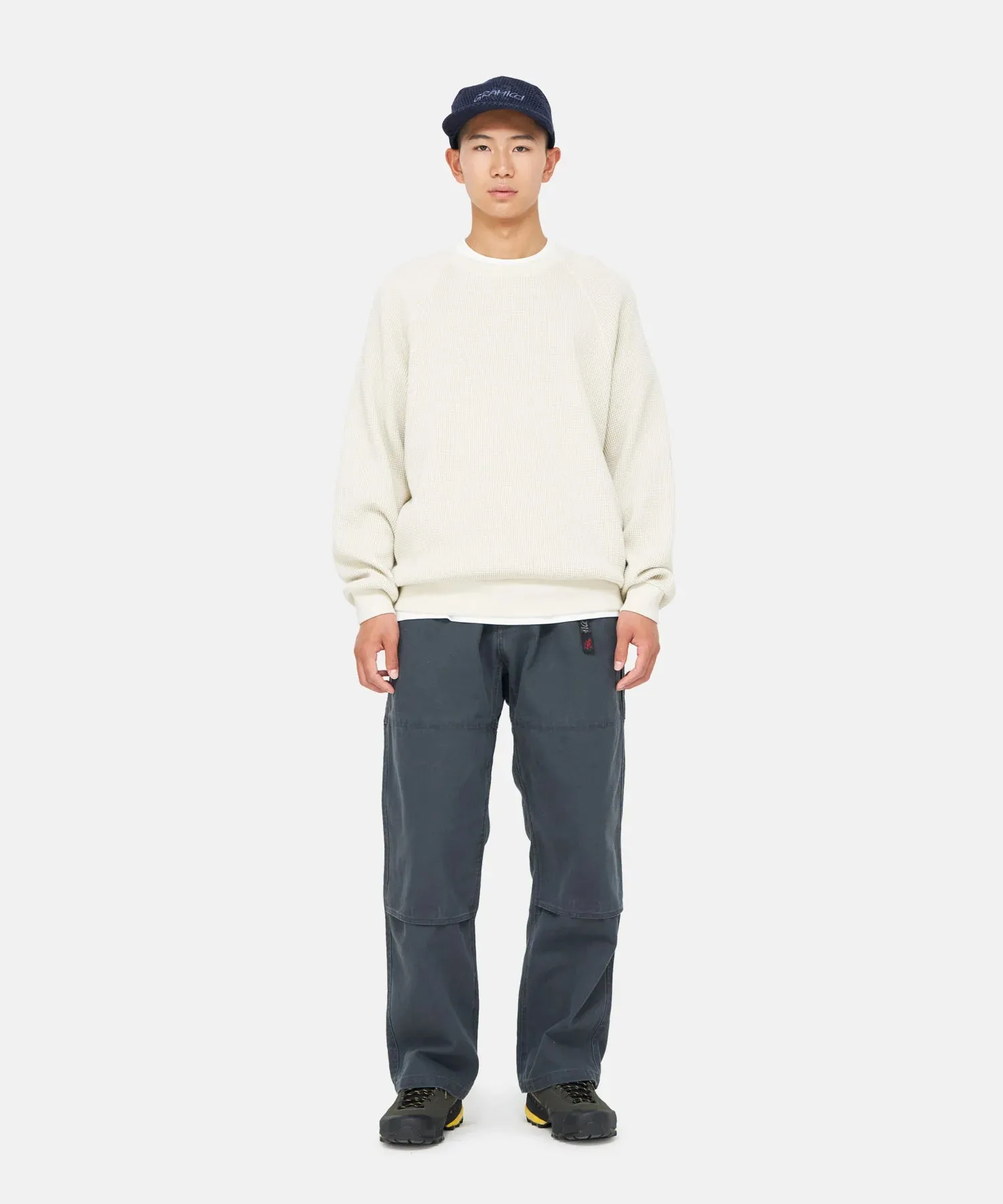 Gramicci Waffle Crew Sweatshirt Pigment dye Sand