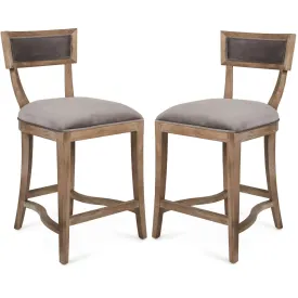 Gray Velvet Curved Back Counter Stools