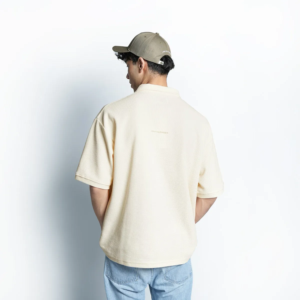 High Cultured Waffle Loose Polo Tee - 142