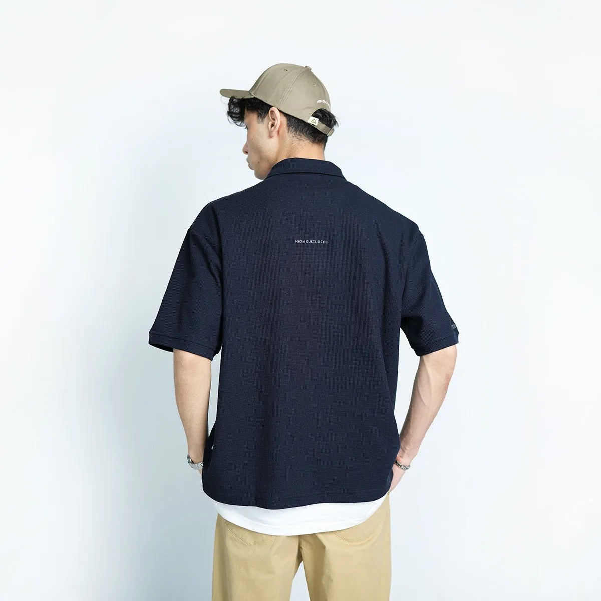 High Cultured Waffle Loose Polo Tee - 142