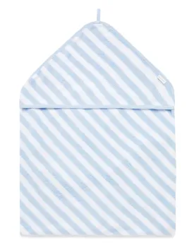 Hooded Towel | Pale Blue Stripe