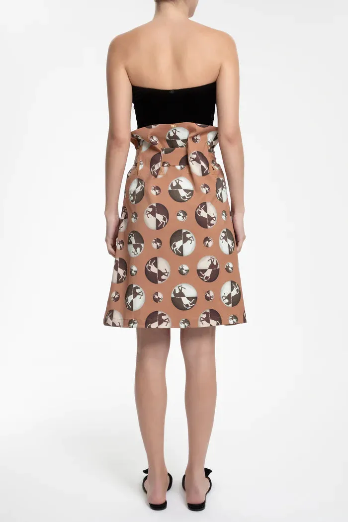 Horse Pois Clochat Short Skirt