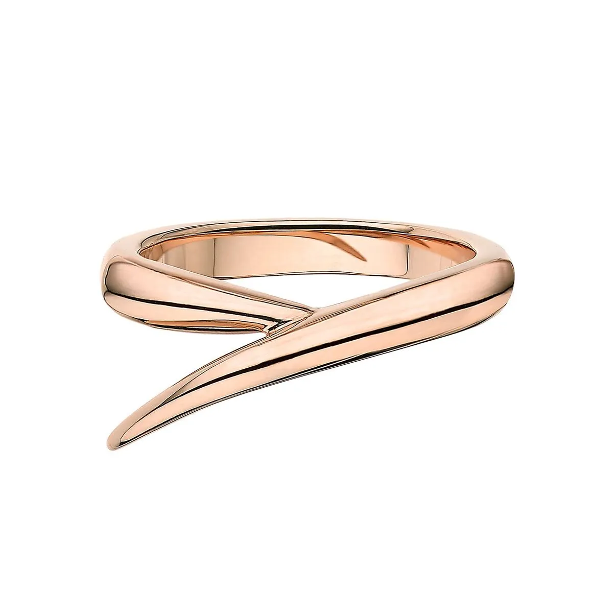 Interlocking Stacked Ring - 18ct Rose Gold & White Diamond