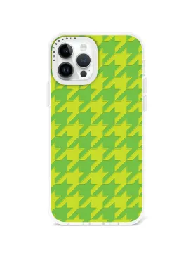 iPhone 12 Pro Green Houndstooth Phone Case