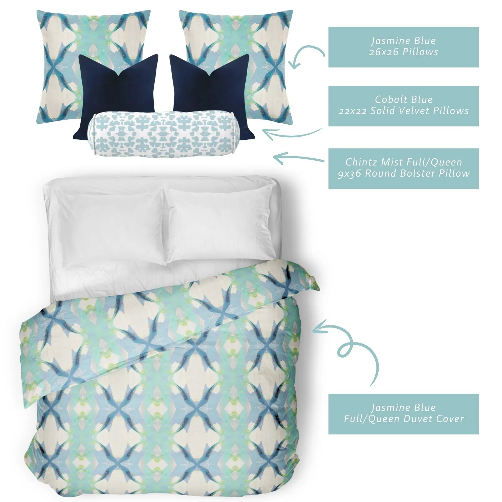 Jasmine Blue Duvet Cover