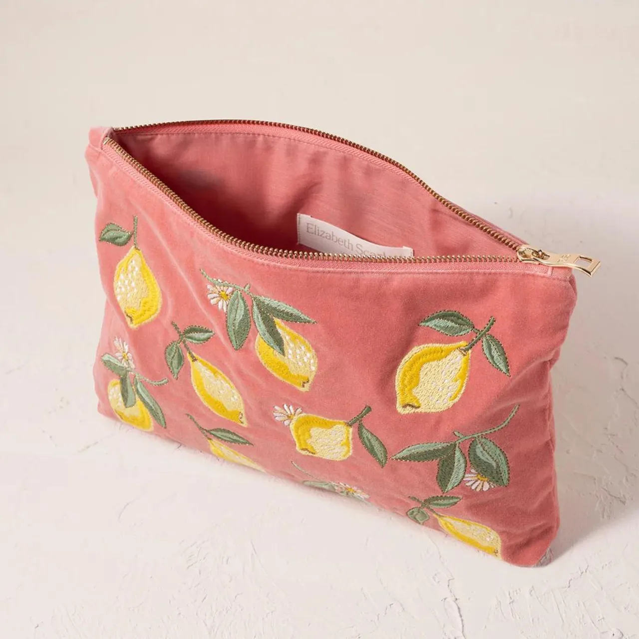 Lemon Blossom Coral Everyday Pouch